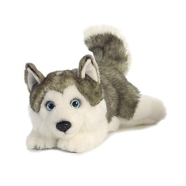 Aurora, 26263, MiYoni Husky couché 11In, Peluche, Gris