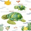 Tortue en Peluche 12 Pouces avec 4 Pièces Petites Tortues en Peluche Tortue de Mer en Peluche Douce Jouets dAnimal en Peluch