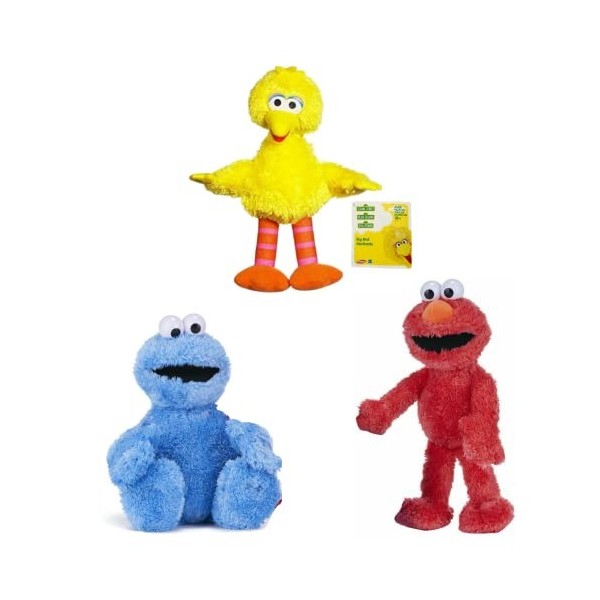 Sesame Street – 42 cm Elmo & Cookie Monster & Big Bird 51 cm Ensemble en peluche douce de qualité cadeau