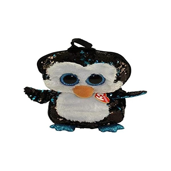 Ty - Sac à Dos Peluche à Sequins - Waddles le Pingouin, TY95029, Multicolore