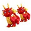ibasenice 2 Pièces Mascotte Chinoise Dragon 2024 Poupée De Dragon Poupée De Dragon en Peluche Douce Poupées De Dragon Chinois