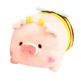 HYSTERIA Jouets en Peluche Nouveau Abeille Cochon en Peluche Poupée À Cheveux Longs Rose Cochon en Peluche Poupée Prêt for La