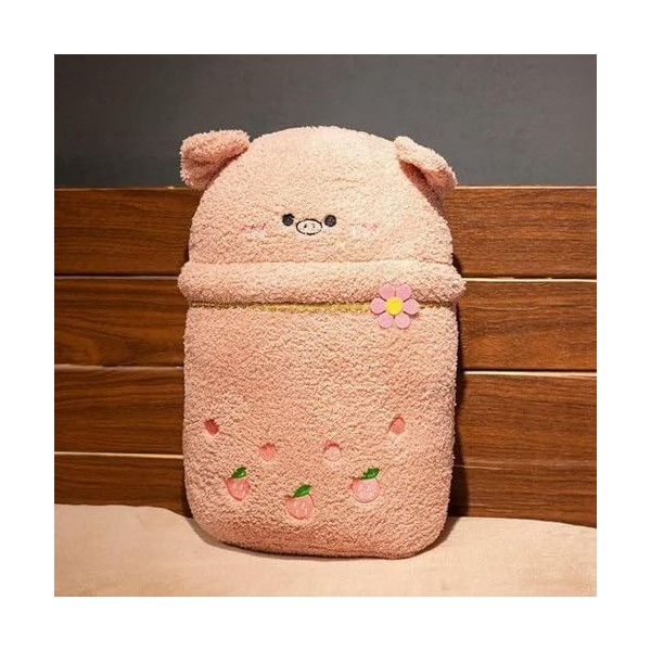 NOpinz Ours Kawaii, porcelet, Panda, Grenouille, Lion, Oreiller en Peluche, avec Couverture, Jouet, Animal en Peluche, poupée