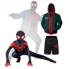 SUAIIOLK Miles Morales Costume pour enfants ou adultes, costume pour Halloween, carnaval, cosplay 170 à 180 cm, rouge 