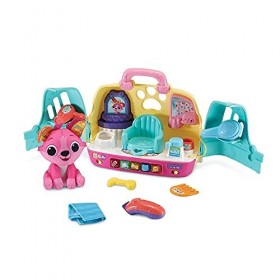 VTech - Titou et Son Salon De Toilettage Interactif, Chien Peluche – 18 Mois/4 ans- Version FR
