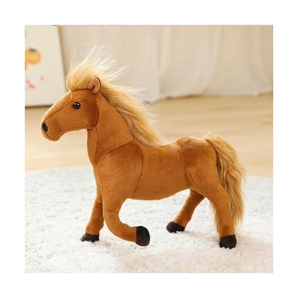 SaruEL Peluche Animal Poupée Cheval Coussin Enfants Créatif Anniversaire Décoration Cadeau Cheval en Peluche Jouets Cadeaux D