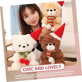 TOYANDONA 3 Pièces Ours De Noël Décor De Poupée Ours Poupée en Peluche Saint Valentin Animal en Peluche De Noël Ours en Peluc