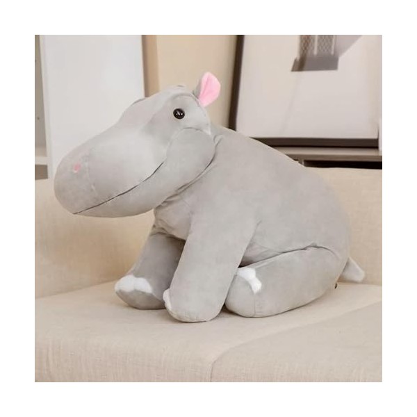 Peluche Hippopotame Jouets Mignon Grande Oreille Hippopotame Poupée Jouets Enfants Réaliste en Peluche Animaux Famille Bureau