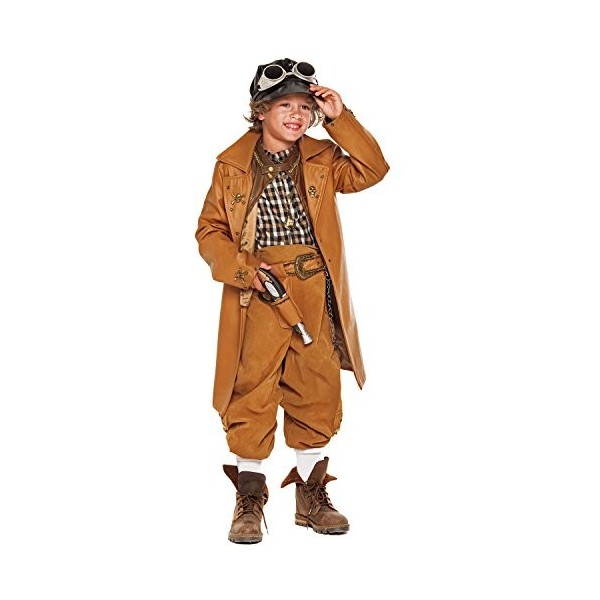 Unbekannt Costume Enfant Steampunk garçon Deluxe marron avec beaucoup daccessoires Carnaval Victorien 110 