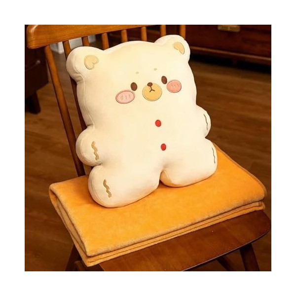 Biscuits, Ours, oreillers en Peluche, avec couvertures, Animaux de Dessins animés Doux, poupées en Peluche, Coussins de canap