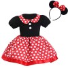 Robe Minnie pour Enfant Bébé Fille Polka Dot Tutu+Mouse Oreille Bandeau Danniversaire Fête Déguisement Cosplay Costume De No