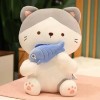 NOpinz Kawaii Mignon Manger Poisson Chat Peluche Jouets en Peluche Dessin animé Animal Chat poupée Photographie Accessoires d