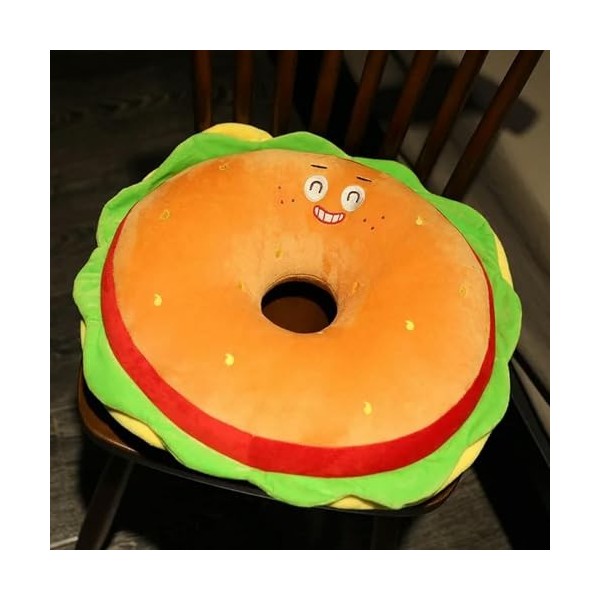 Coussin de Restauration Rapide, Hamburger, Frites, Pizza, œufs, Peluches, Dessins animés en Peluche, Tapis de Chaise, Cadeaux