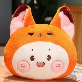 NOpinz Kawaii Chat Lapin poupée Jouet en Peluche Chauffe-Mains Renard Peluche Doux Chaton Coton canapé Coussin Oreiller avec 