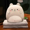 EacTEL Mignon Chat Oreiller Lapin en Peluche Animal en Peluche Dinosaure Kawaii Shiba Inu Doux Sieste Oreiller avec Couvertur