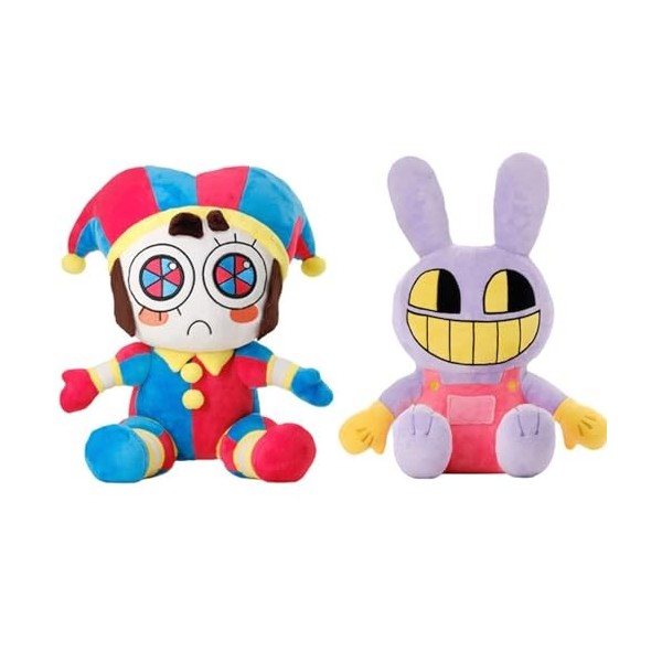 Coussin décoratif pour enfants en peluche de 25 cm - Jolie poupée de cirque pour enfants - Simulation de lapin clown - Cadeau
