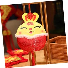 Totority 2 Pièces Pendentif Lapin Mascotte Chinoise Jouet Nouvel an Lunaire Décoration De Lapin Figurine De Lapin Décor Ornem