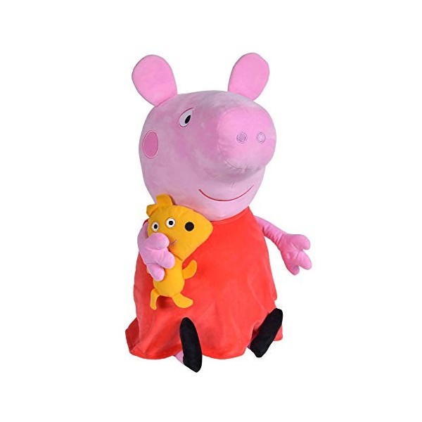 Simba 109261007 – Peppa Pig Peluche 50 cm, avec Chien, Doudou, Peppa Pig Cochon, Convient dès Les Premiers Mois de la Vie