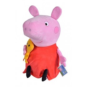 Simba 109261007 – Peppa Pig Peluche 50 cm, avec Chien, Doudou, Peppa Pig Cochon, Convient dès Les Premiers Mois de la Vie
