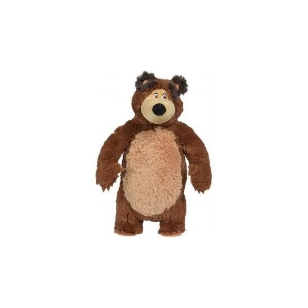 Grande Peluche de l Ours michka 46 cm - Ours Brun - Set Doudou Enfant + 1 Carte - Collection Masha et michka