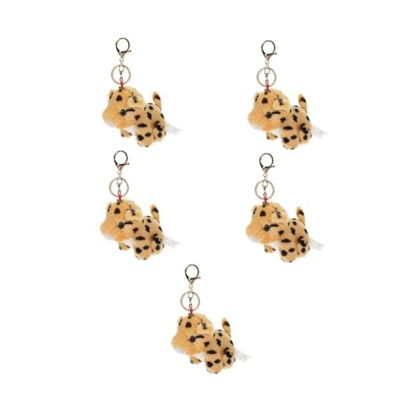 Totority 5 Pièces En Peluche Porte-Clés Girafe Porte-Clés Animaux En Peluche Jouets En Peluche Léopard Porte-Clés Mochila Par