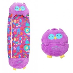 Sac de Couchage Pliable pour Enfants, Sac de Couchage 2 en 1 avec Oreiller et Motif Animal de Dessin animé,Sacs Couchage Plia