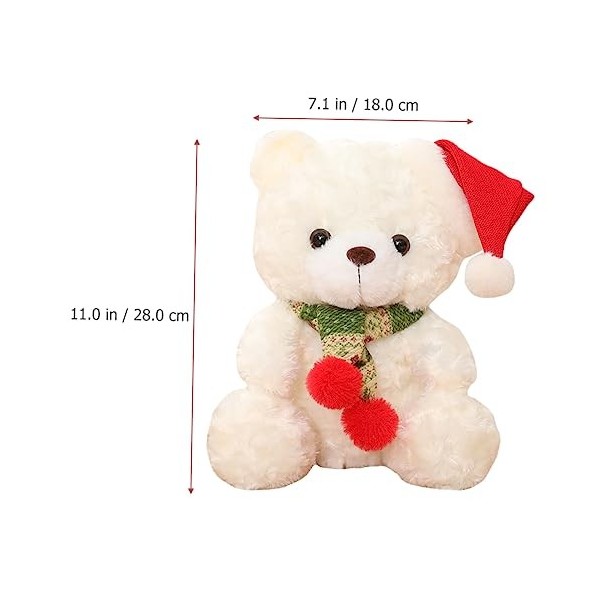 Toyvian 2 Pièces Ours De Noël Ours en Peluche du Festival Cadeau De Poupée De Noël Poupée en Peluche Saint Valentin Poupée en