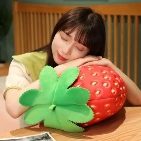 LfrAnk Gros Oreiller en Peluche Fraise Poupée De Fruits Fraise en Peluche Jouet Chambre Décoration Tapis 35CM 1