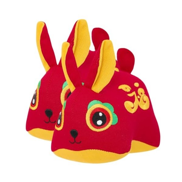 ibasenice Mascotte De Lannée du Lapin Poupées De Lapin du Zodiaque Chinois Jouet Lapin en Peluche 2023 Poupées Lapin du Zodi