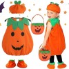 NHYDZSZ Costume de Citrouille pour Enfant, Déguisement Citrouille bébé Déguisement Halloween Citrouille avec Chapeau Vêtement