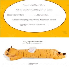 VOTIVA Jouets en Peluche Poupée Tigre en Peluche, Mascotte de lannée du Tigre, Oreiller de Serrage des Jambes, Grand lit Sup
