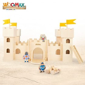 WOOMAX 49372-Woomax-château Bois 47 x 31 x 27 cm + 3 A, 49372, Multicolore, Normal