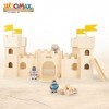 WOOMAX 49372-Woomax-château Bois 47 x 31 x 27 cm + 3 A, 49372, Multicolore, Normal