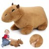 Finetoknow 60cm Peluche Capybara XXL Peluche Capybara Peluche Super Doux Peluche Mignon Animal simulé Capybara Peluche Oreill