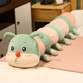 EZLAM 110cm Mignon Chenille en Peluche Jouets Kawaii Dessin Animé Animal Doux en Peluche Oreiller Coussin De Lit Décoration D