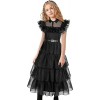 Mercredi Addams Costume pour enfants Mercredi Addams-Family Thing Déguisement, Mercredi Addams Robe Kids World Book Day Girls