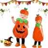 SFSSHUI 3 Pièce Costume De Citrouille Pour Enfants Pour Halloween,Costume Citrouille Bebe Déguisement Avec Chapeau Citrouille