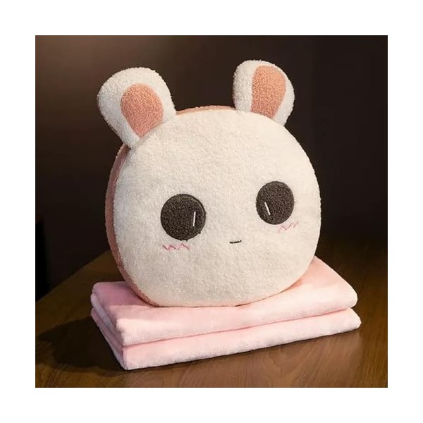 NOpinz Coussin en Peluche Lapin Panda Doux avec poupée en Peluche Animal de Bande dessinée Douce Cadeau Chauffe-Mains avec Co