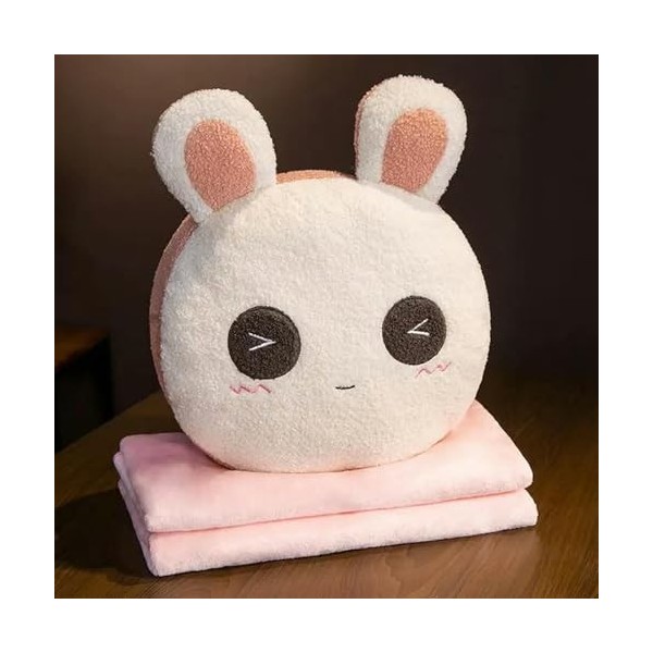 NOpinz Coussin en Peluche Lapin Panda Doux avec poupée en Peluche Animal de Bande dessinée Douce Cadeau Chauffe-Mains avec Co