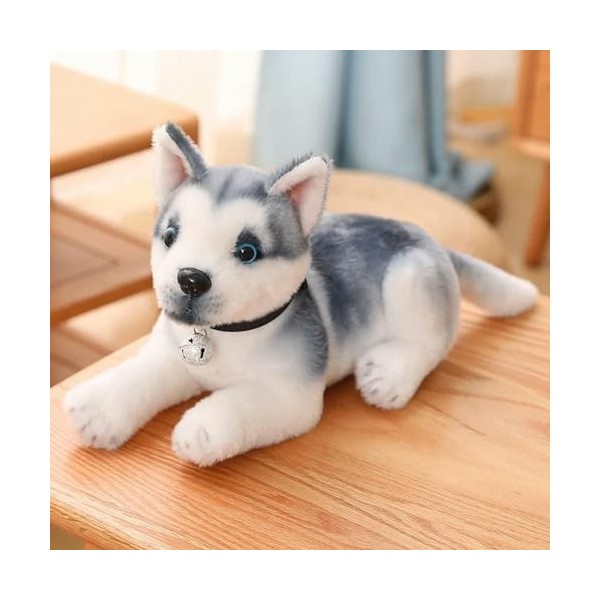 EacTEL Husky Jouets en Peluche Chiot Peluche Animaux Mignon Chien en Peluche Kawaii Enfants poupées Fourrure Cadeaux d’Annive