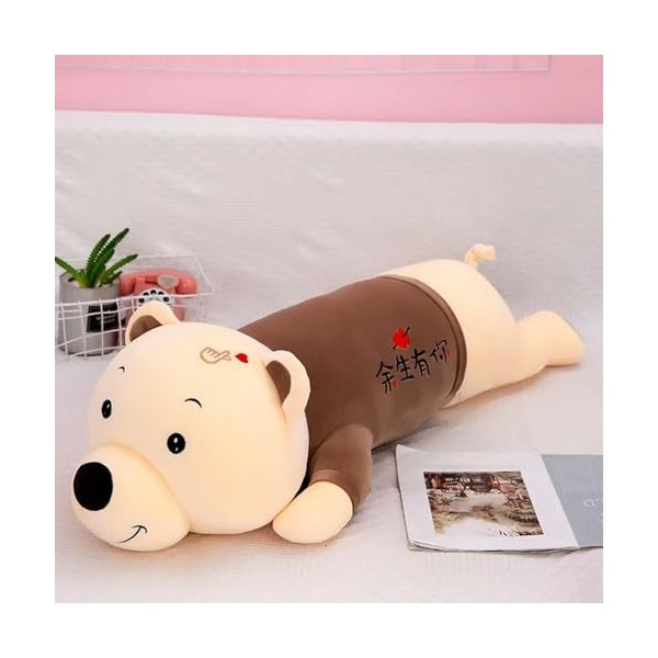 PaMut Ours en Peluche Mignon avec des vêtements rayés poupée Peluche Dessin animé Animal Peluche Jouet Doux Sommeil Oreiller 