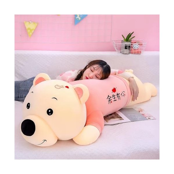 PaMut Ours en Peluche Mignon avec des vêtements rayés poupée Peluche Dessin animé Animal Peluche Jouet Doux Sommeil Oreiller 