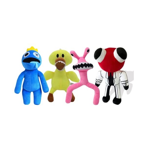 4PCS Rainbow Friends Peluche,Roblox Rainbow Friends Jouet en Peluche Doux dhalloween Thanksgiving Noël Stuffed Toy Cadeau de