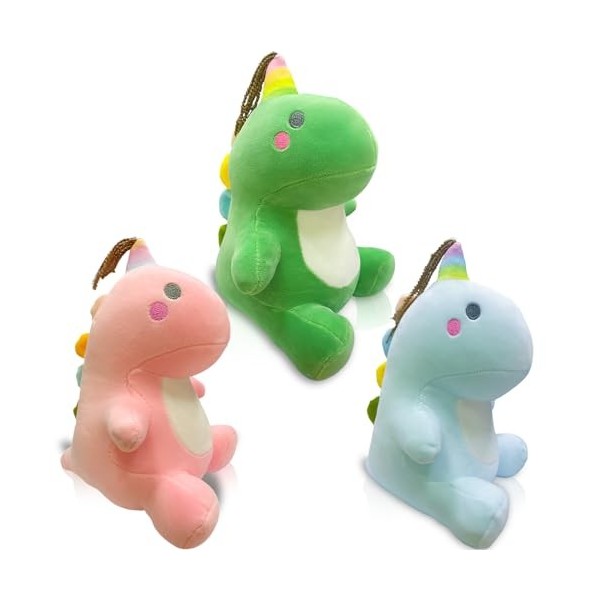 PQKL-party Peluche Dinosaure, Peluche Kawaii Dinosaure, Dinosaure Peluche Poupée 3Pcs, Dinosaure Jouet en Peluche,Peluche Kaw