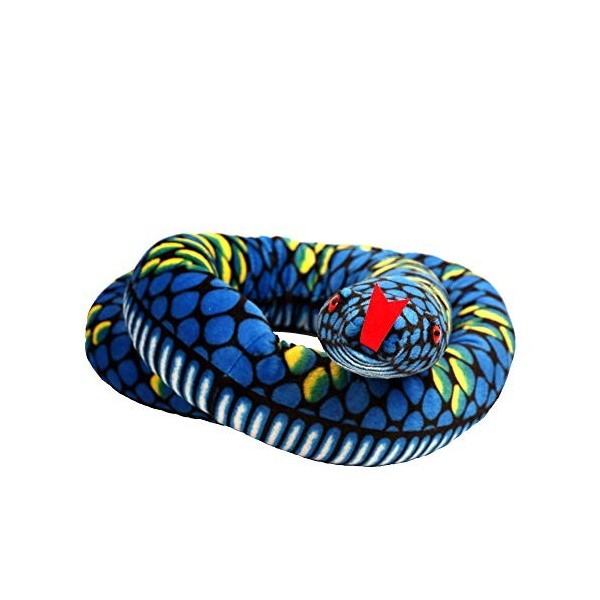 FeiWen Peluche Serpent Peluches Jouets Poupée 290cm Frasque Bleu-2 