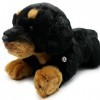 Rottweiler Doudou chien couché, noir et rouge, en peluche Tessa