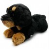Rottweiler Doudou chien couché, noir et rouge, en peluche Tessa
