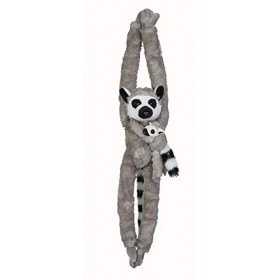 Ravensden Lémurien à queue en peluche douce à anneau à suspendre avec bébé 84 cm