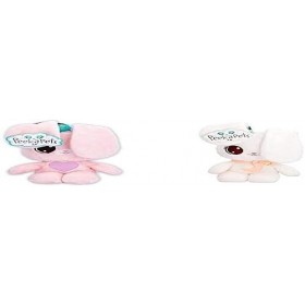 PEEKAPETS Lapin Rose + Lapin Blanc | Peluche Coucou Caché Qui Remue Ses Oreilles Lorsque Vous Appuyez sur Son Ventre, Cadeau 