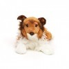 Uni-Toys - Collie à poils longs allongés - Visage marron - 41 cm de long - Chien en peluche, Collie - Peluche doudou